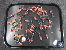 A tray of hand painted lead soldiers - Queens Guards etc