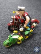 Two cast metal figures - Mickey Mouse and Popeye