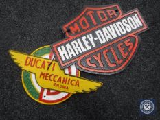 Two cast metal plaques - 