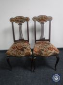 A pair of Victorian mahogany dining chairs