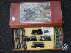A boxed Marklin HO scale vintage train set