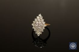 An 18ct gold diamond cluster ring,