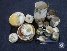 Two trays of twenty two pieces of Royal Doulton Old English Scenes china