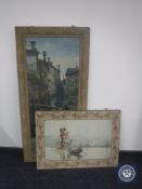 Two tapestry framed prints on canvas