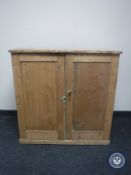 A Victorian pine double door cupboard