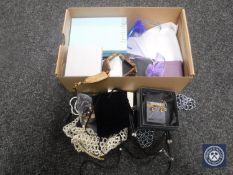 A box of costume jewellery and a small quantity of silver jewellery