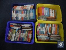 Four boxes of mid 20th century Penguin paper back books