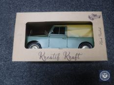 A boxed metal model Jeep