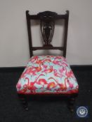 A Victorian mahogany bedroom chair