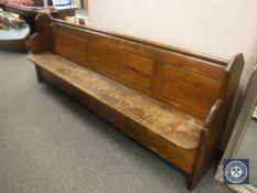A pitch pine pew,