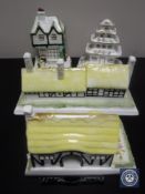 Four china Coalport houses - Elizabethan Cottage, Pagoda House,