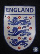 A cast metal plaque - England football club crest