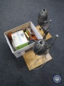 A box containing Boots Colourmaster slide projector, together with filter paper and slides,