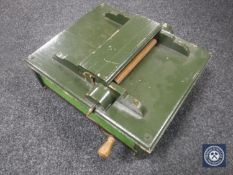 A painted table top music box with winder