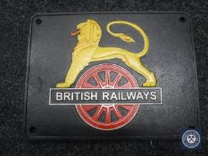 A cast metal plaque 