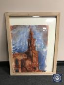 Donald James White : All Saints Newcastle, watercolour, 59 cm x 83 cm, framed.