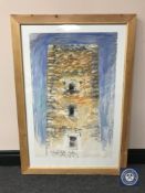 Donald James White : Sky River, watercolour and charcoal, 50 cm x 79 cm, framed.