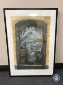 Donald James White : Untitled archway, watercolour, 54 cm x 80 cm, framed.