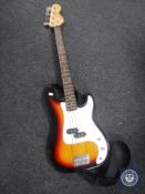 An Encore Blaster Series electric bass guitar,