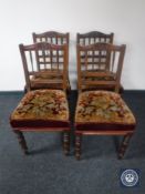 A set of four Victorian dining chairs