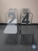 Four metal French style cafe chairs,
