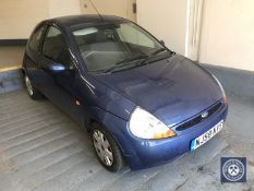 A Ford Ka Style motorcar, registration NJ58 NVS, 3 door hatchback, petrol, blue,