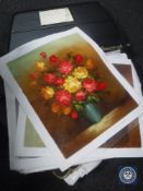 Five leather artist's folios containing oil paintings