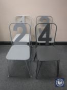 Four metal French style cafe chairs,