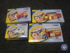 Four boxed Corgi Chipperfield Circus die cast vehicles