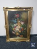 A 20th century gilt framed oil on canvas - still life