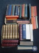 Three boxes of 20th century volumes : History of Freemasonry, British Wild Flowers, Bibles,