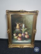 A 20th century gilt framed oil on canvas - still life