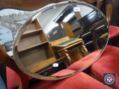 An Art Deco chrome framed mirror