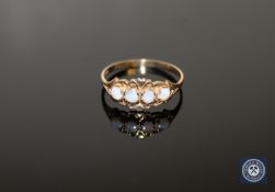 A 9ct gold opal ring,