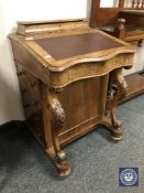 A Victorian walnut Davenport,