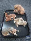 Four Woodland Repose Wildlife figures