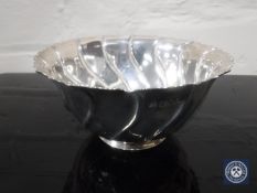 A silver bonbon dish of wrythen form, London marks,