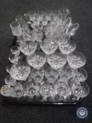 Two trays of assorted glass ware