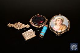 A 9ct gold seed pearl set brooch and other jewellery (5)