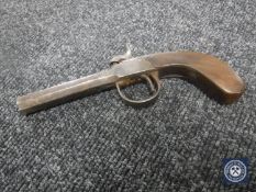 A 19th century percussion cap boot pistol with Liege,