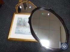 A gilt framed signed limited edition print depicting an orchestra crossing a river,