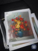 Four leather artist's folios containing oil paintings