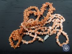 Two coral necklaces