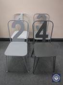 Four metal French style cafe chairs,