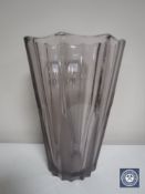 A purple studio glass vase,