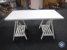 An Ikea trestle table