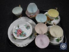 A tray containing a twenty-one piece Paragon Six World Famous Roses china tea service