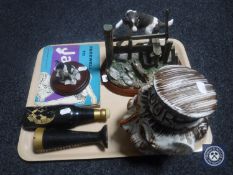 A tray containing two Border Fine Arts figures, Jess and Springer Spaniel with Rabbit,
