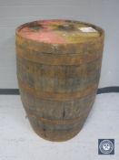 An oak coopered whisky barrel