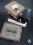 Five vintage luggage cases